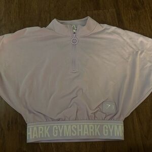 Gymshark Lavender Half-Zip Cropped Athletic Top